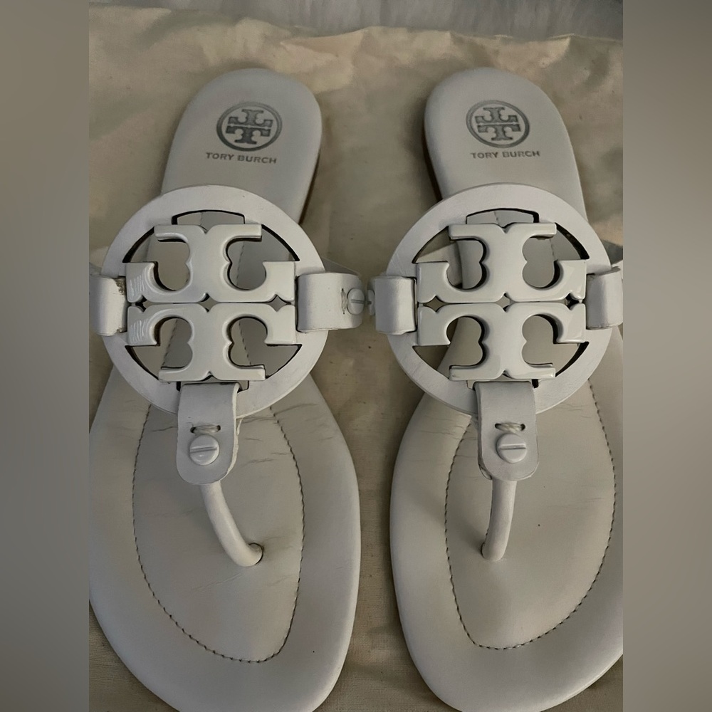 Tory Burch White Miller Sandal Size 7